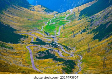 Transfagarasan famous road in Romania, Fagarasi Mountains