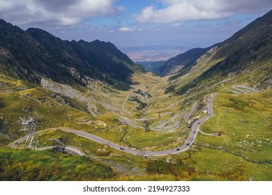 Transfagarasan road in the Fagaras mountains in Romania