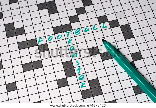 Transfer Football Text Crossword Green Letters Stock Photo Edit Now