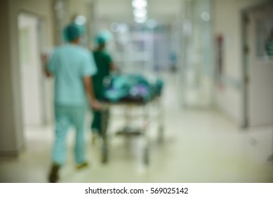 Transfers patient in hospital blurred