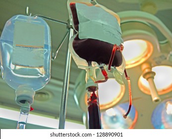 Transfusion and infusion at surgery and surgery lamp