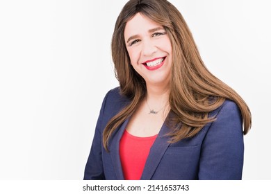 Transgender female business woman entrepreneur. Hispanic mature portrait lgbtq professional 