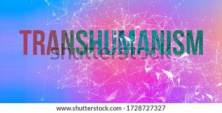 Transhumanism theme with abstract network lines and patterns