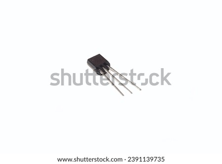 Transistor. Semiconductor electronic component isolated on the white.