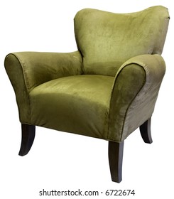 Transitional Style Occasional Accent Chair In Sage Tone With Dark Maple Legs