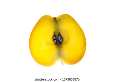 Translucent Apple Slice On A White Background Isolate