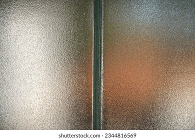 Translucent frosted glass. Rough texture in semi-transparent glass. Office window or door. Pattern, Textured.