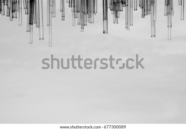 Translucent Glass Pipe Pattern Decorative Monochrome Stock Photo