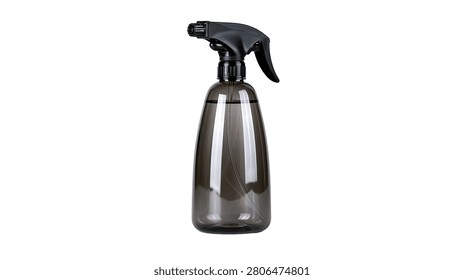 Translucent grey plastic spray bottle with black trigger nozzle