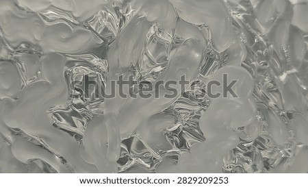 Translucent melted Plastic Polymer Material Scraps on Industrial Surface, Recycled Plastic Waste and Manufacturing Raw Material Concept