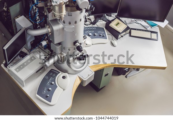 transmission electron microscope in a\
scientific\
laboratory