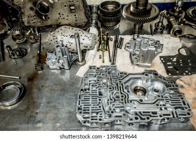 Transmission Valve Body Components In Repair Shop