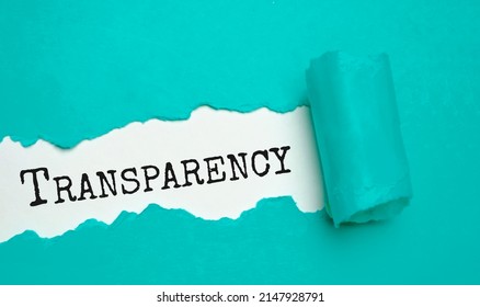 Transparency Word Green Torn Paper Concept