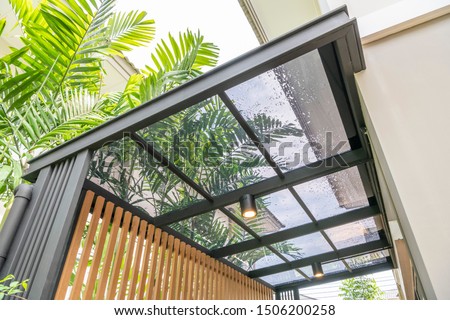 Transparent acrylic roof sheet close-up