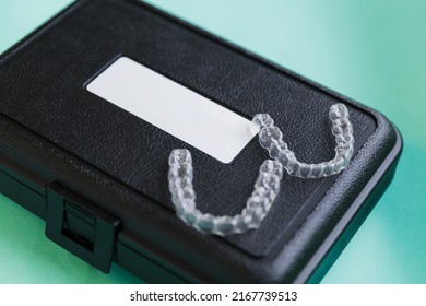 Transparent Aligners And Storage Case Box. Invisible Braces. Cle