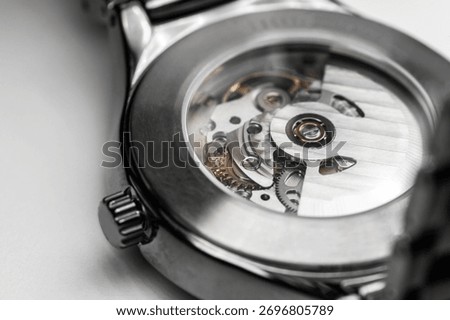 Transparent back case of a self-winding mechanic wrist watch