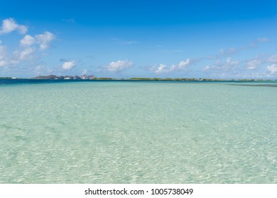 Transparent, beautiful water at Los roques archipelago, one of the most famous tourist destinations in Venezuela