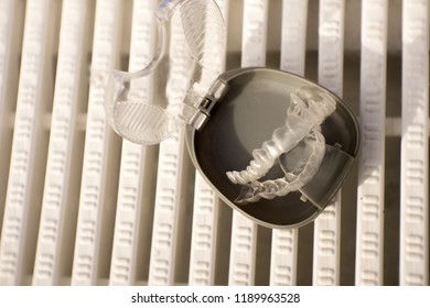 Transparent Dental Orthodontics In A Protective Box. No People