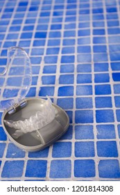 Transparent Dental Orthodontics In A Protective Box. No People