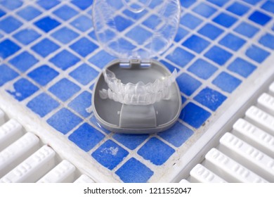 Transparent Dental Orthodontics In A Protective Box. No People