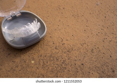 Transparent Dental Orthodontics In A Protective Box. No People