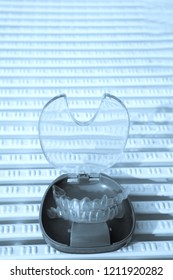 Transparent Dental Orthodontics In A Protective Box. No People