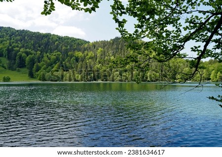 Similar – Sailing boat on the Hohenwarte reservoir