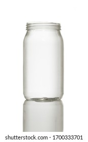 Transparent Empty mayo container. plastic mayonnaise jar isolated on white background front view open no lid cap - Shutterstock ID 1700333701