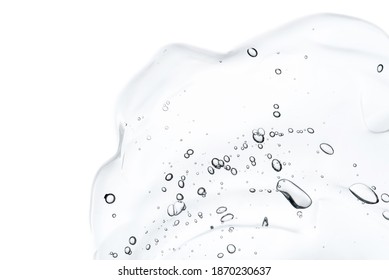 Transparent gel texture on a white background.