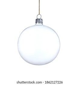 Transparent Glass Christmas Ball Isolated On White