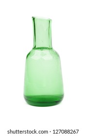 Transparent Green Bottle with Water isolated on white background