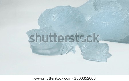 Transparent Ice Chunks Isolated On White Background With Natural Frozen Texture
