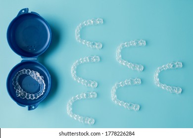 Transparent Invisible Dental Aligners Or Braces Aplicable For An Orthodontic Dental Treatment