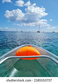 Transparent Kayak Canoe On The Carribean Sea