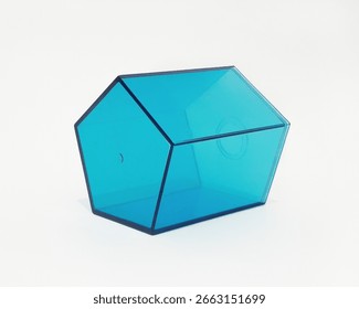 Transparent pentagonal prism, geometric solid