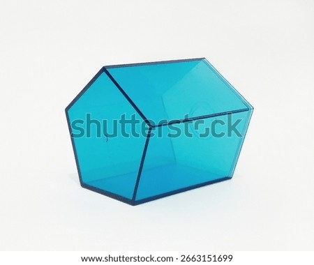 Transparent pentagonal prism, geometric solid