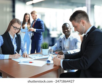 Transparent phones of the future concept, a Caucasian businessman having a video call - Powered by Shutterstock