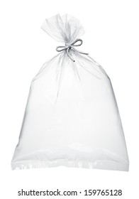 Transparent Plastic Bag Full With Air Isolated On White