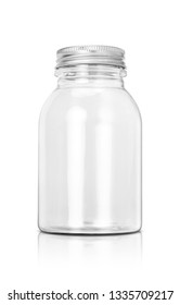 transparent plastic bottle with aluminum cover and clipping path isolated on white background - Shutterstock ID 1335709217