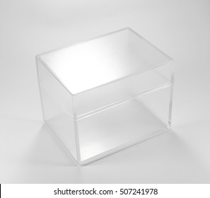 Transparent Plastic Box On White Background