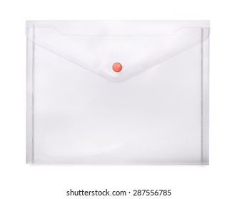 Transparent Plastic Envelope Isolated On White