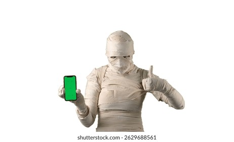 Прозрачный фон PNG. Мама Костюм Отображение смартфона с зеленым экраном
