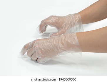 Transparent Polyethylene Gloves For Protecting Hands From Dust And For Cooking Or Packaging Food