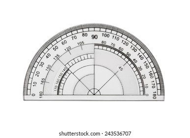 Transparent Protractor Isolated On White Stock Photo 243536707 ...