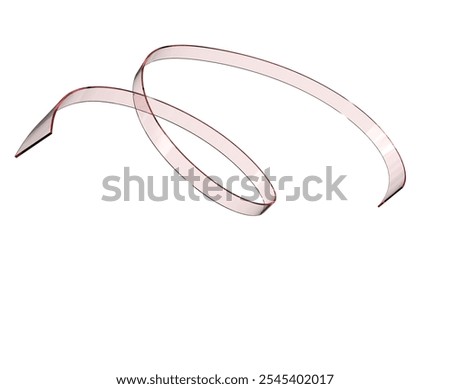 transparent red thin see-through glossy ribbon