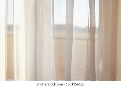 Sunlight Through White Curtain Windows Stock Photo (Edit Now) 614689397