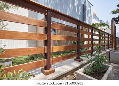 Transparent wooden fence in a modern house