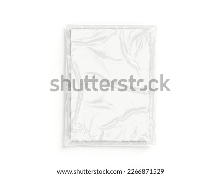 Transparent wrinkled mockup for magazine on the white background.