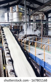 Transport Of Sugar On The Production Line 