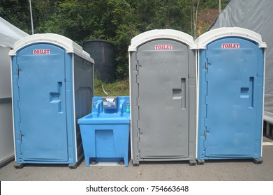 transportable public toilet for outdoor event.